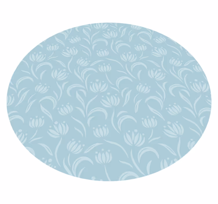 Alfombra vinílica flores patrón azul suave - TenVinilo
