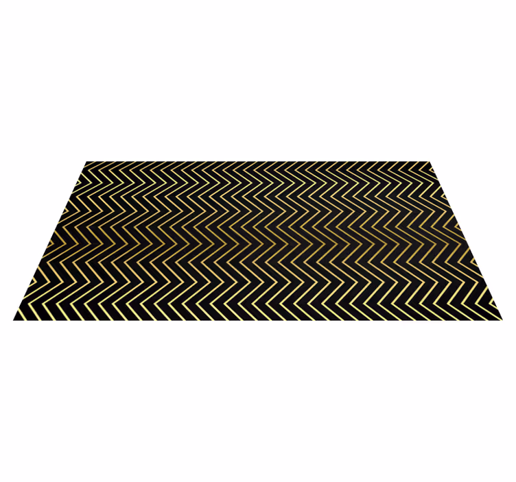 Alfombra vinílica geométrica motivo dorado de chevron - TenVinilo