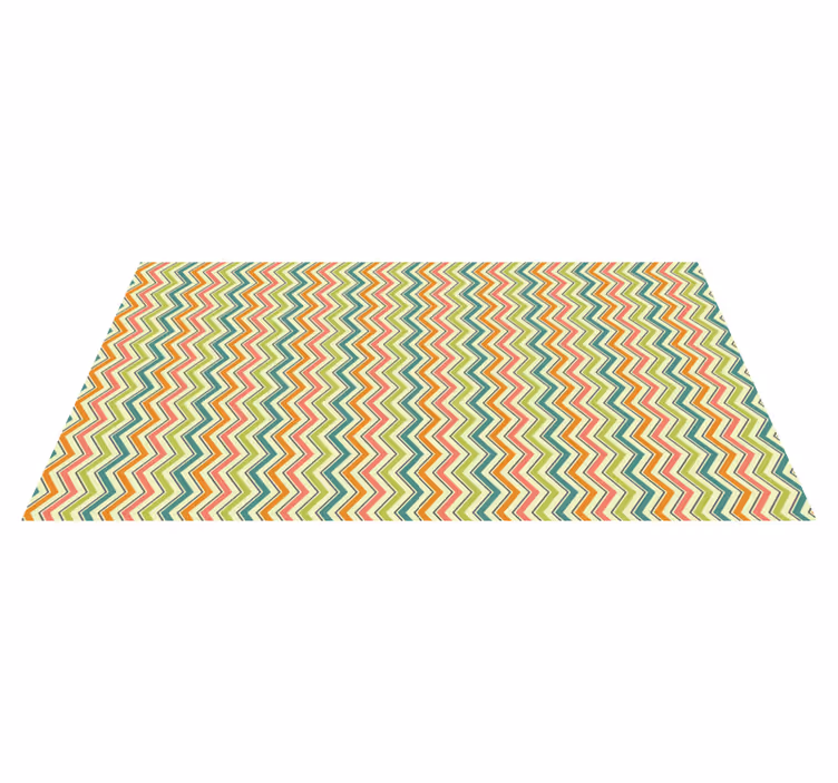 Alfombra vinílica geométrica motivo de zigzag de chevron - TenVinilo