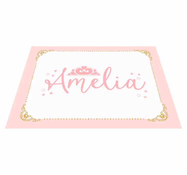 Alfombra vinílica infantil diseño de corona personalizado - TenVinilo