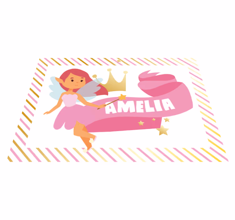 Alfombra vinílica infantil Nombre de la princesa de hadas - TenVinilo