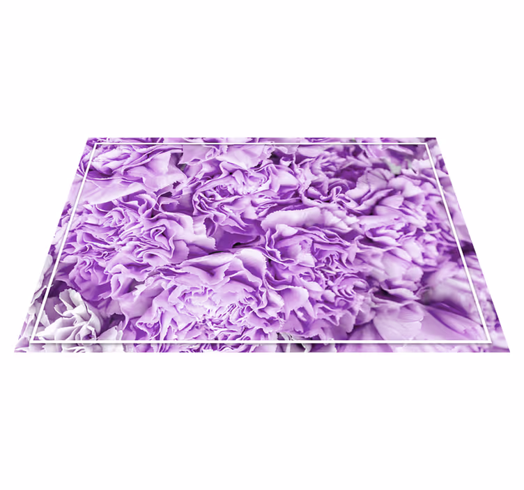 Alfombra vinílica flores brotes morados vibrantes - TenVinilo