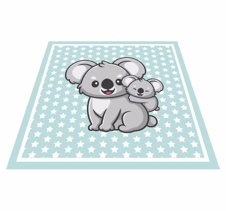 Alfombra vinílica infantil mamá y bebé koalas - TenVinilo