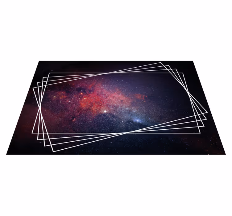 Alfombras vinílicas modernas Universo negro y rojo - TenVinilo