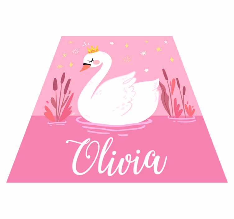 Alfombra vinílica infantil princesa cisne con nombre - TenVinilo