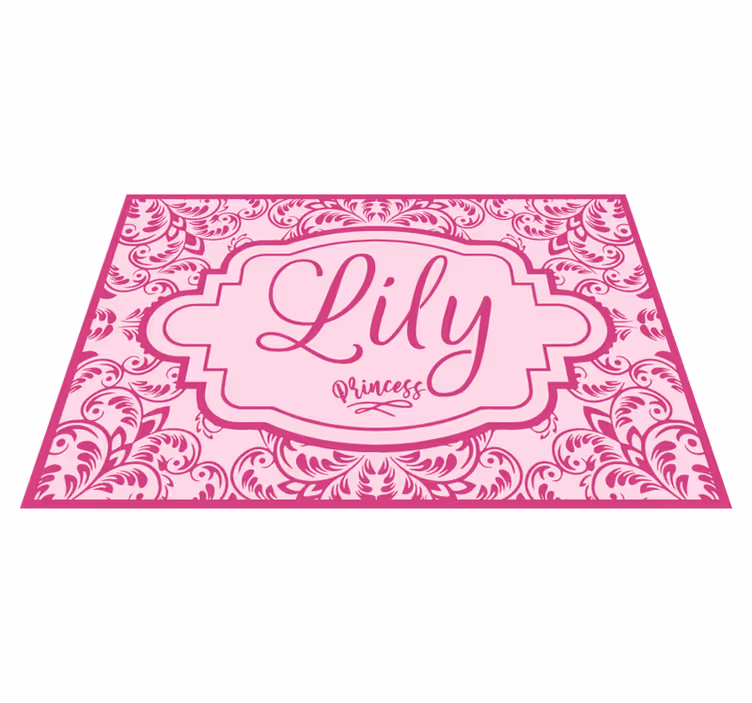 Alfombra vinílica personalizable diseño floral de princesa - TenVinilo