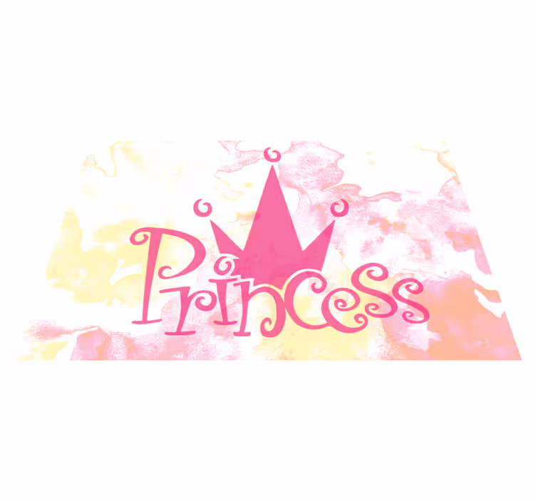 Alfombra vinílica con nombre Corona de princesa rosa - TenVinilo