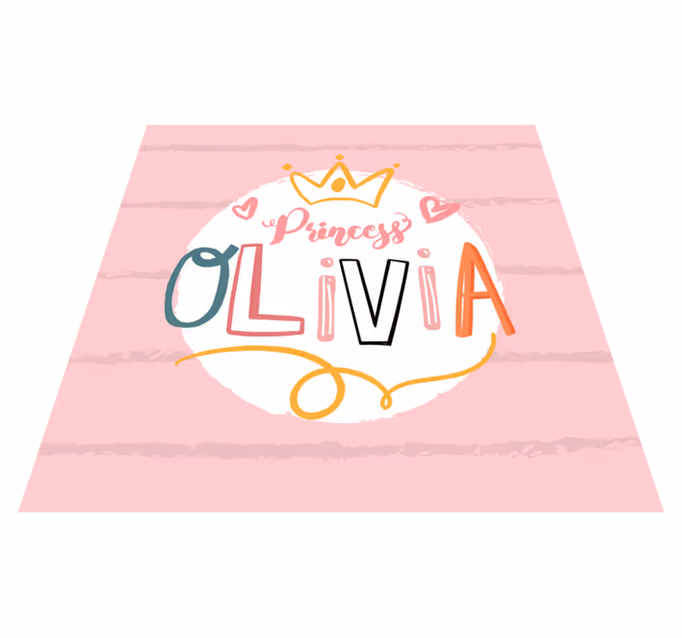 Alfombra vinílica infantil princesa coronada con nombre - TenVinilo