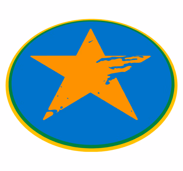 Alfombra vinílica infantil acento de estrella azul - TenVinilo