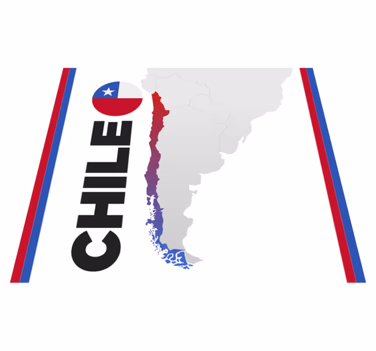 Alfombra de vinilo mapamundi Forma geográfica de chile - TenVinilo