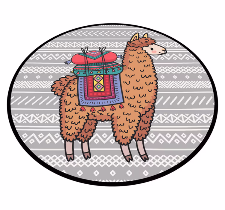 Aflombra vinílica animales Lama con decoraciones - TenVinilo