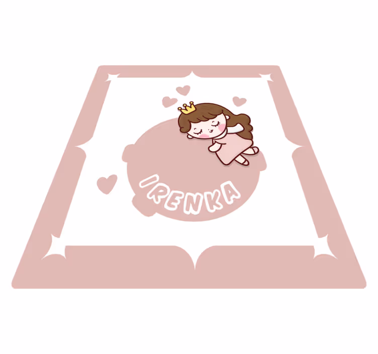 Alfombra vinílica personalizable lindo tema de princesa - TenVinilo