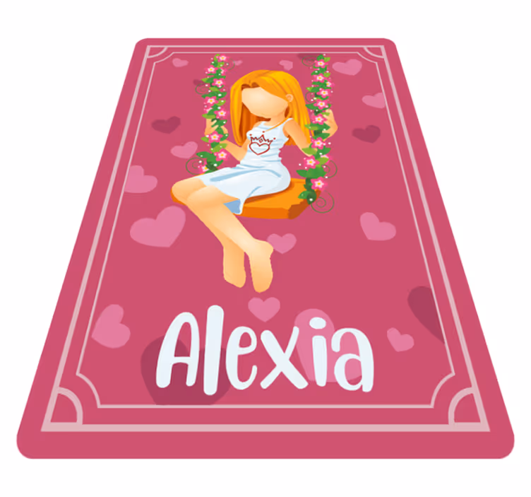 Alfombra vinílica con nombre Princesa columpio - TenVinilo