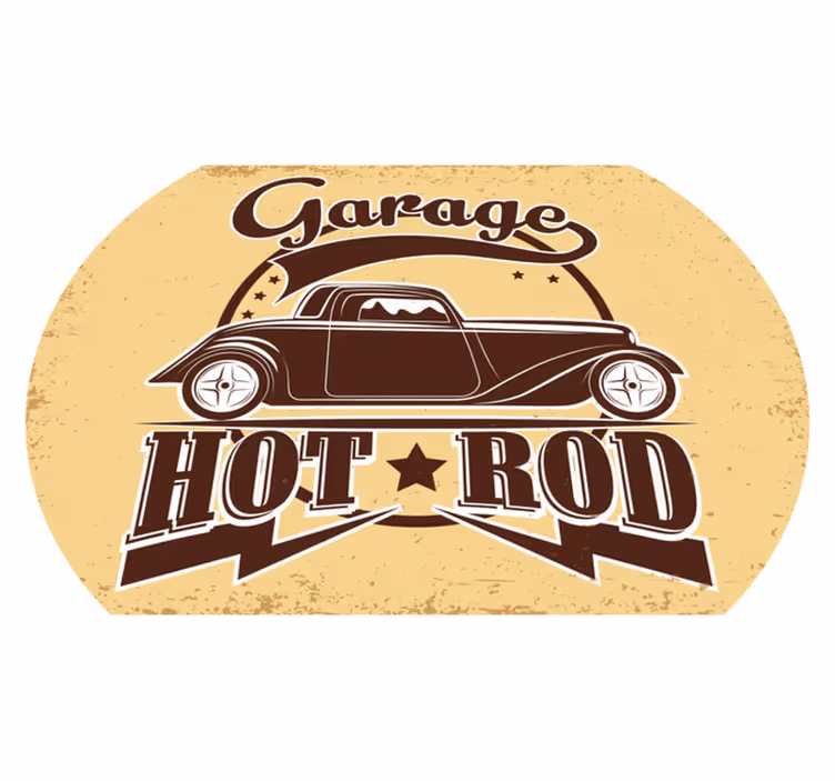 Alfombra vinílica vintage Tuning coche hot rod - TenVinilo