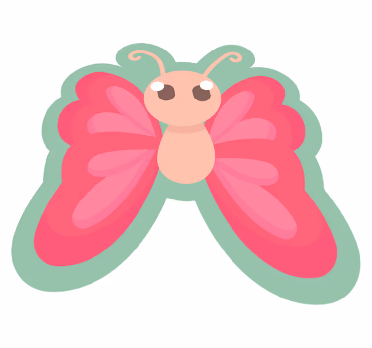 Alfombra vinílica infantil fantasía de mariposa brillante - TenVinilo