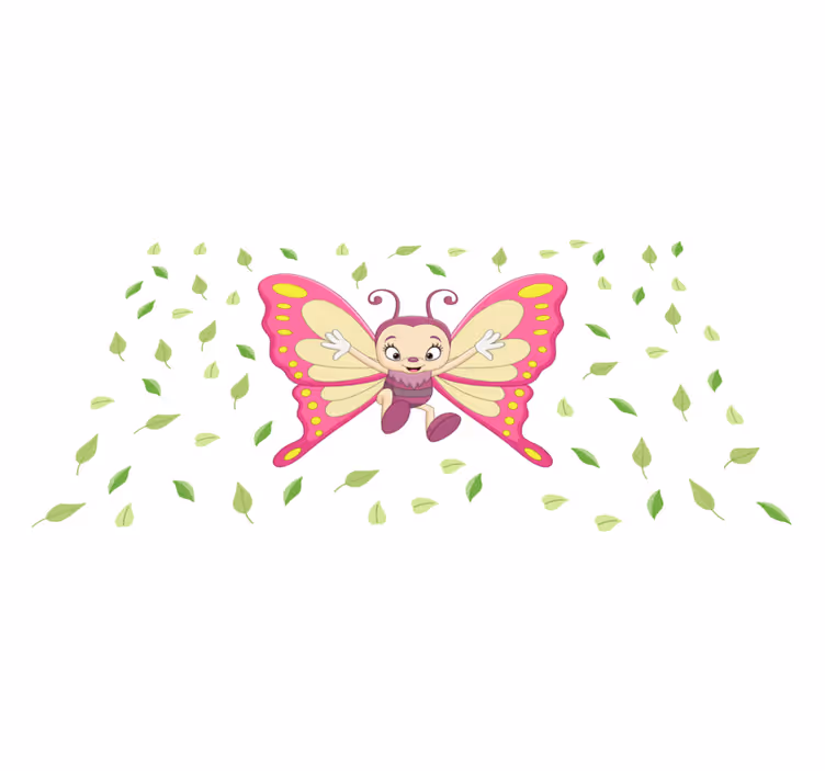 Aflombra vinílica animales Ilustración de mariposa bebé feliz - TenVinilo