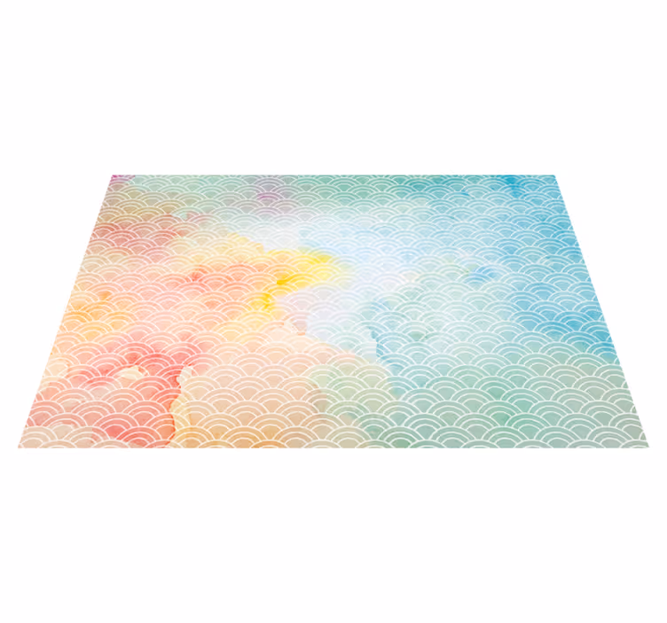 Alfombra vinílica salón Salpicaduras de arte abstracto acuarela - TenVinilo