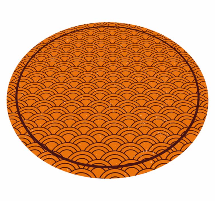 Alfombra vinílica redonda patrón de onda naranja - TenVinilo