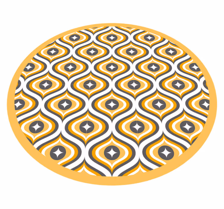 Alfombra vinílica geométrica patrón de joya con curvas - TenVinilo
