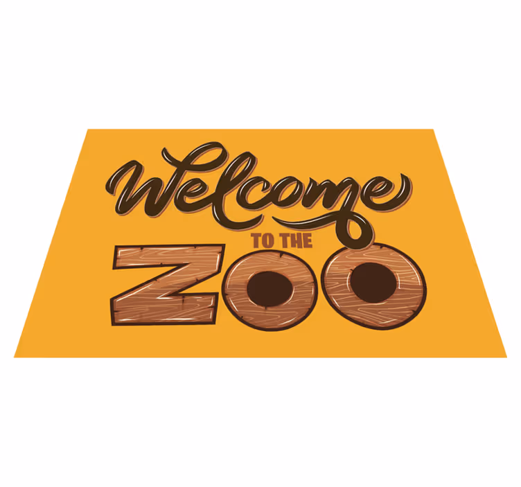 Alfombra vinílica personalizable bienvenido al zoológico - TenVinilo