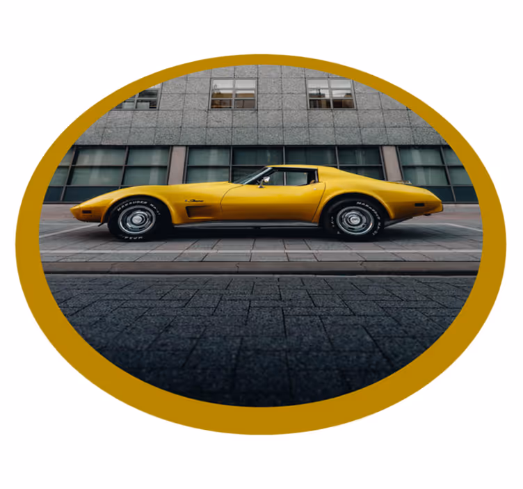 Alfombra vinílica juvenil coche amarillo clásico - TenVinilo