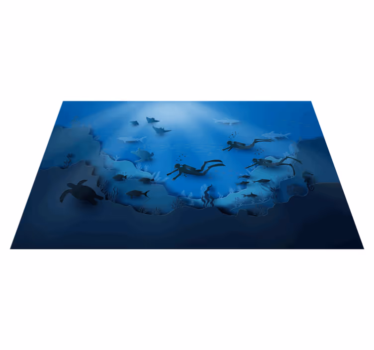 Alfombra vinílica naturaleza exploración submarina - TenVinilo