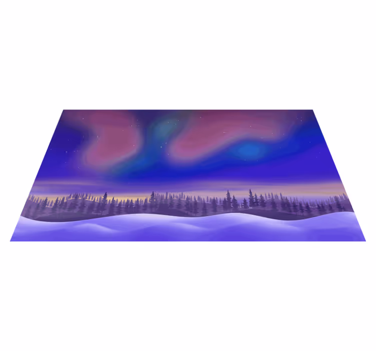 Alfombra vinílica naturaleza cielo nocturno de aurora - TenVinilo