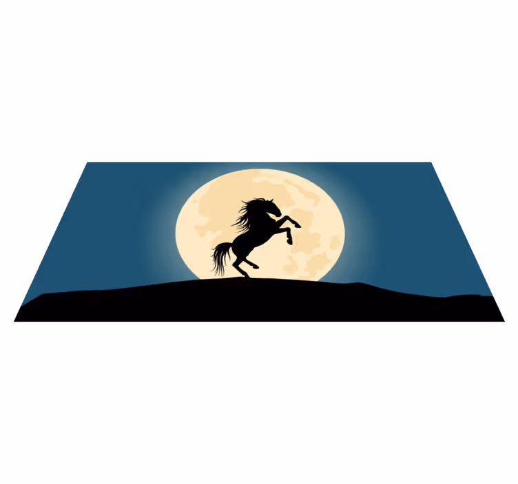 Alfombras vinílicas modernas Caballo silueta luna detrás - TenVinilo
