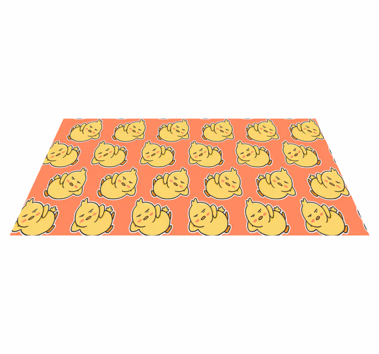 Alfombra vinílica animales encantadores patitos amarillos - TenVinilo