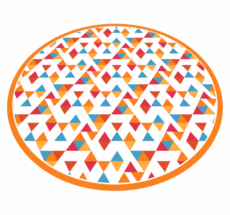 Alfombra vinílica geométrica formas triangulares coloridas - TenVinilo