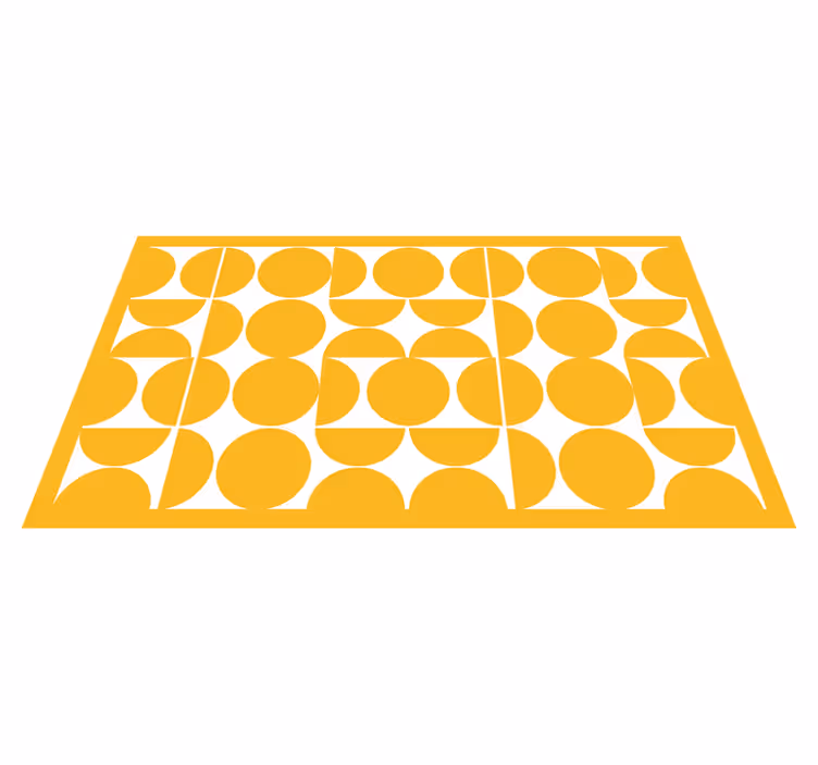 Alfombra vinílica geométrica patrón de círculo amarillo - TenVinilo