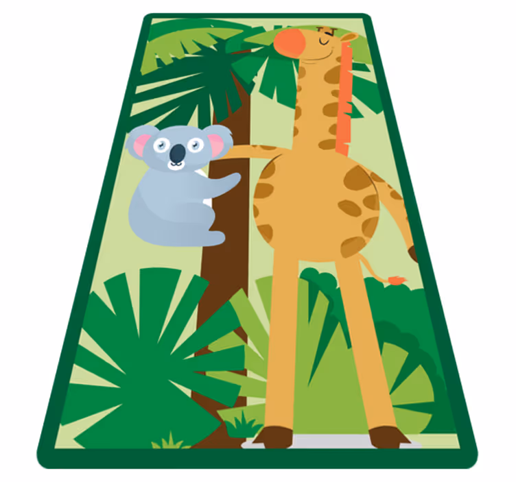 Alfombra vinílica bebé aventura de amigos en la jungla - TenVinilo