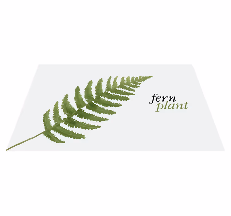 Alfombra vinílica con frase Planta de helecho estilo minimalista - TenVinilo