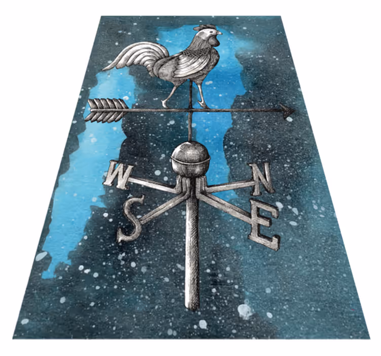 Alfombra vinílica juvenil gallo de veleta - TenVinilo