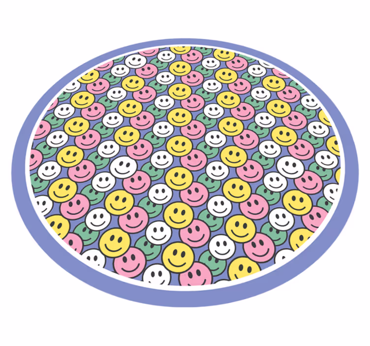 Alfombra vinílica infantil caras sonrientes felices - TenVinilo