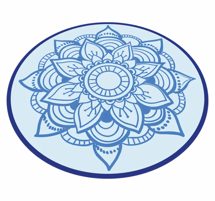 Alfombra vinílica mandala motivo floral intrincado - TenVinilo