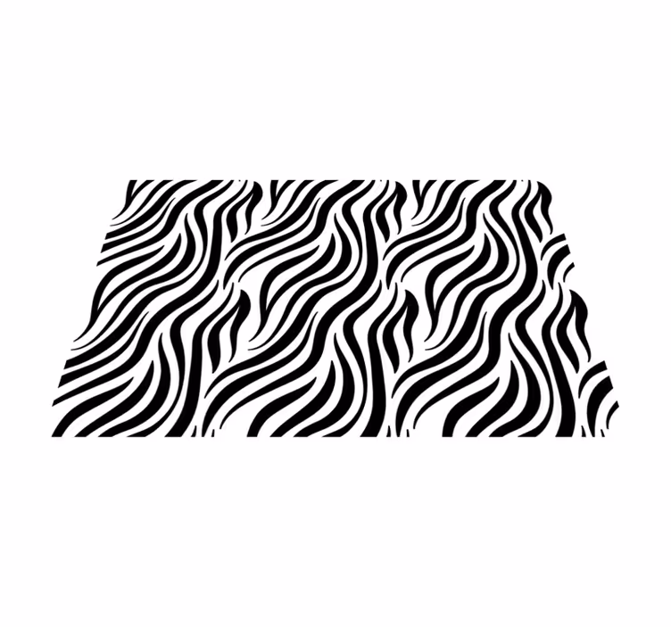 Alfombra vinílica animal print líneas negras onduladas - TenVinilo