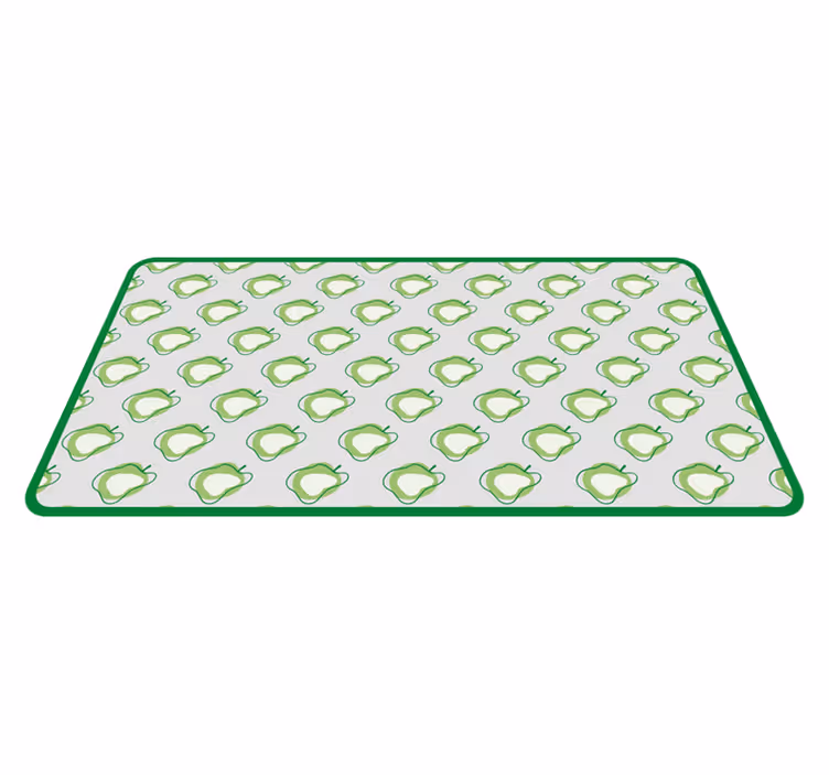 Alfombra vinílica cocina patrón de pera verde - TenVinilo