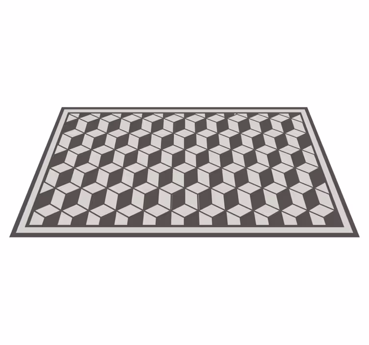 Alfombra vinílica geométrica motivo cubista - TenVinilo
