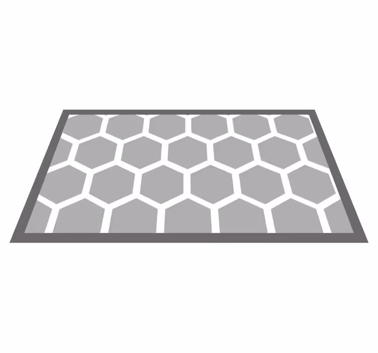 Alfombra de vinilo geométrica Pentágonos figuras geométricas blan - TenVinilo
