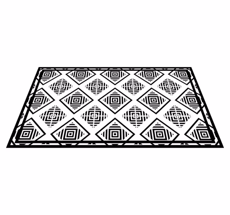 Alfombra vinílica geométrica motivos monocromáticos - TenVinilo