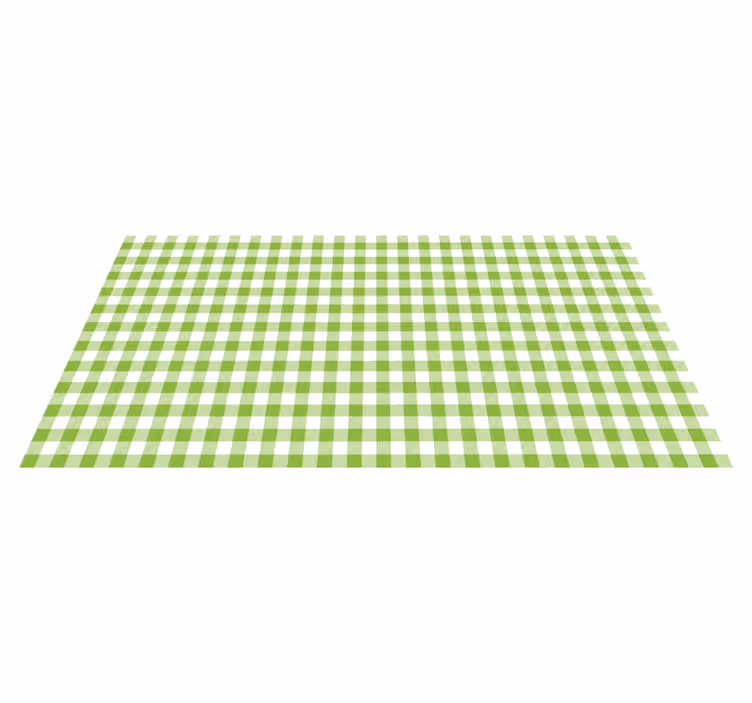 Alfombra vinílica rayas patrón de cuadros verdes - TenVinilo