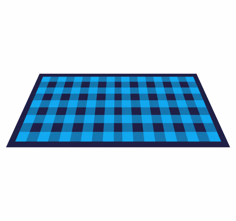 Alfombra vinílica geométrica motivo de cuadros azules - TenVinilo