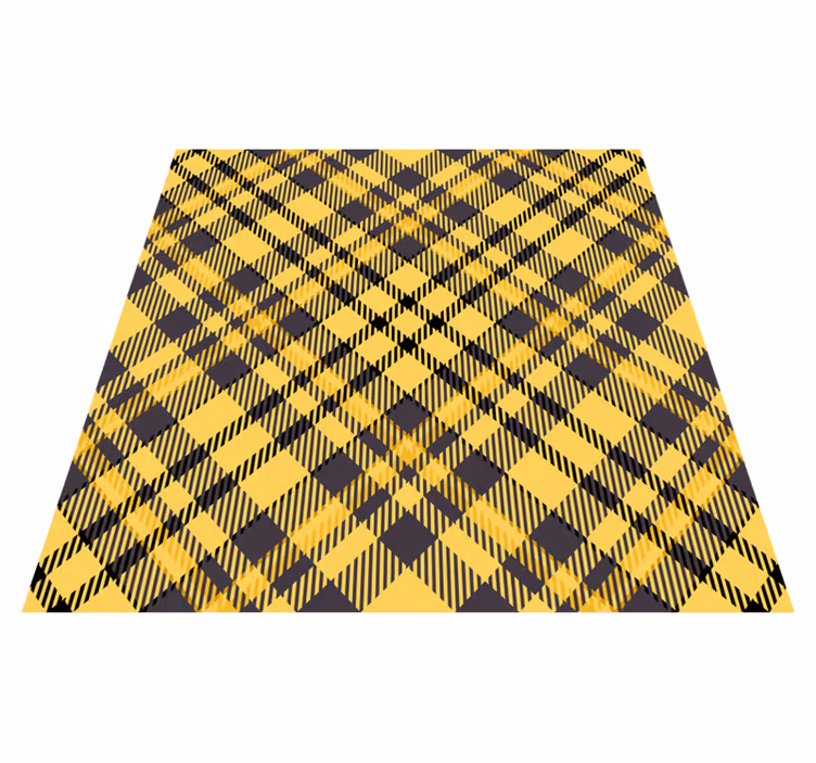 Alfombra vinílica rayas patrón amarillo y negro - TenVinilo