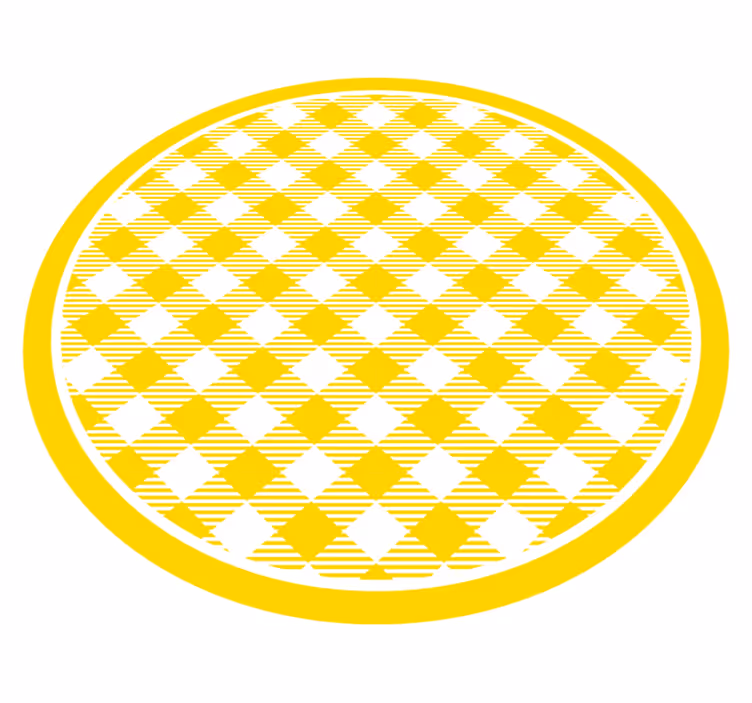 Alfombra vinílica redonda emblema de diamante amarillo - TenVinilo