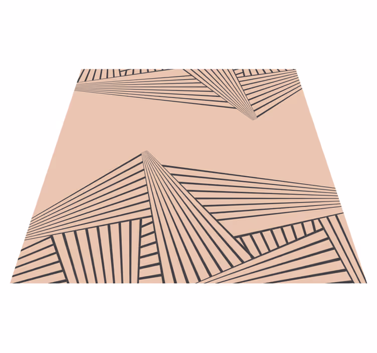 Alfombra vinílica nórdica Beige con líneas diagonales negras - TenVinilo