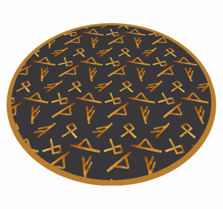 Alfombra vinílica geométrica formas abstractas doradas - TenVinilo