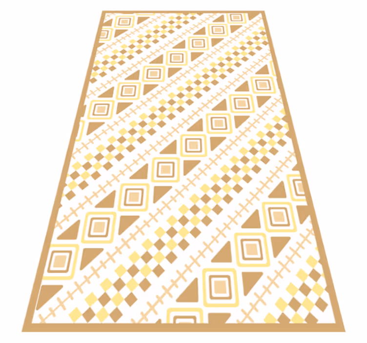 Alfombra vinílica geométrica mosaico con patrón amarillo - TenVinilo