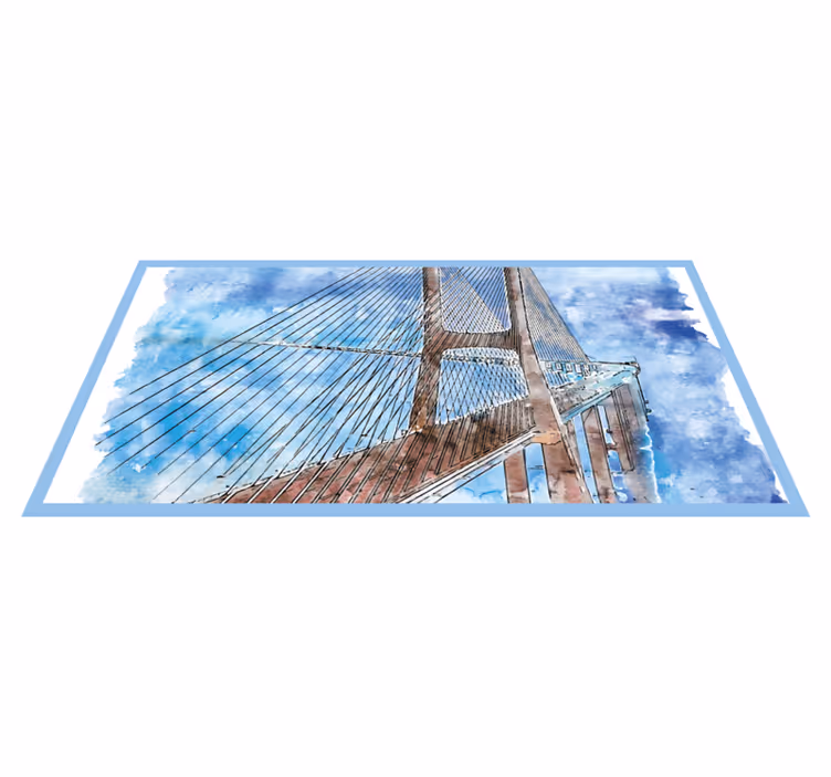 Alfombra vinílica salón ilustración del puente - TenVinilo