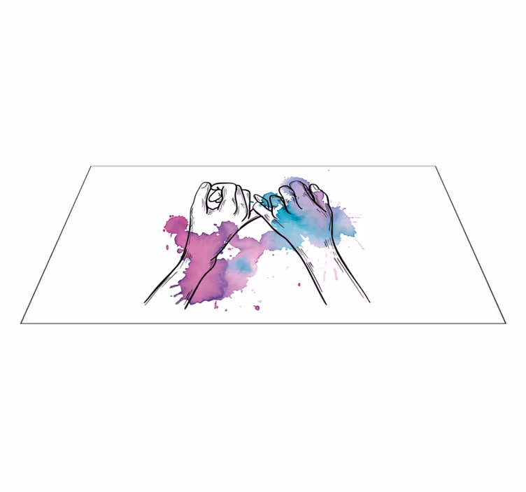 Alfombra vinílica juvenil gesto colorido de la mano - TenVinilo